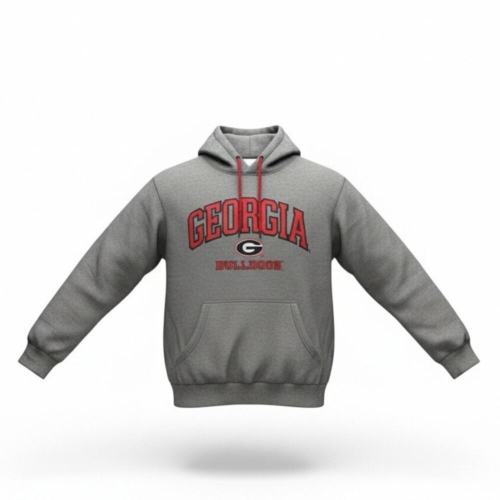 Champion Georgia Bulldogs Hoodie Gray Red Pullover Men’s M